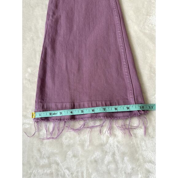IDYLLWIND Pink Wide Flare Women's High Rise Jeans Raw Hem Size 4W 32L - Picture 3 of 10